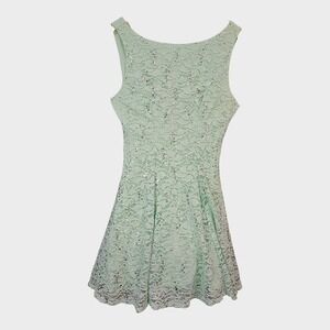 Sleeveless Sequin Dress Mint Green Lace Party Dance Juniors 13 Going Out